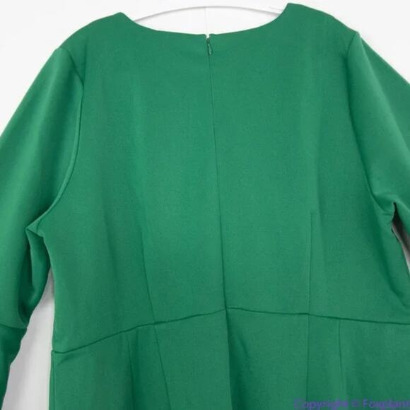 NEW Eloquii green scuba dress flare sleeves, size 22 - Picture 7 of 14